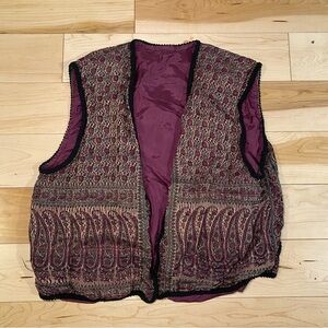 🖤 Vintage Paisley Tapestry Vest Boho Statement Piece